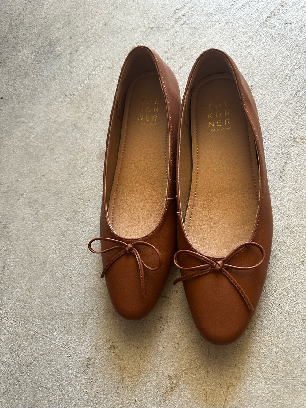 The Korner Brown Leather Flats